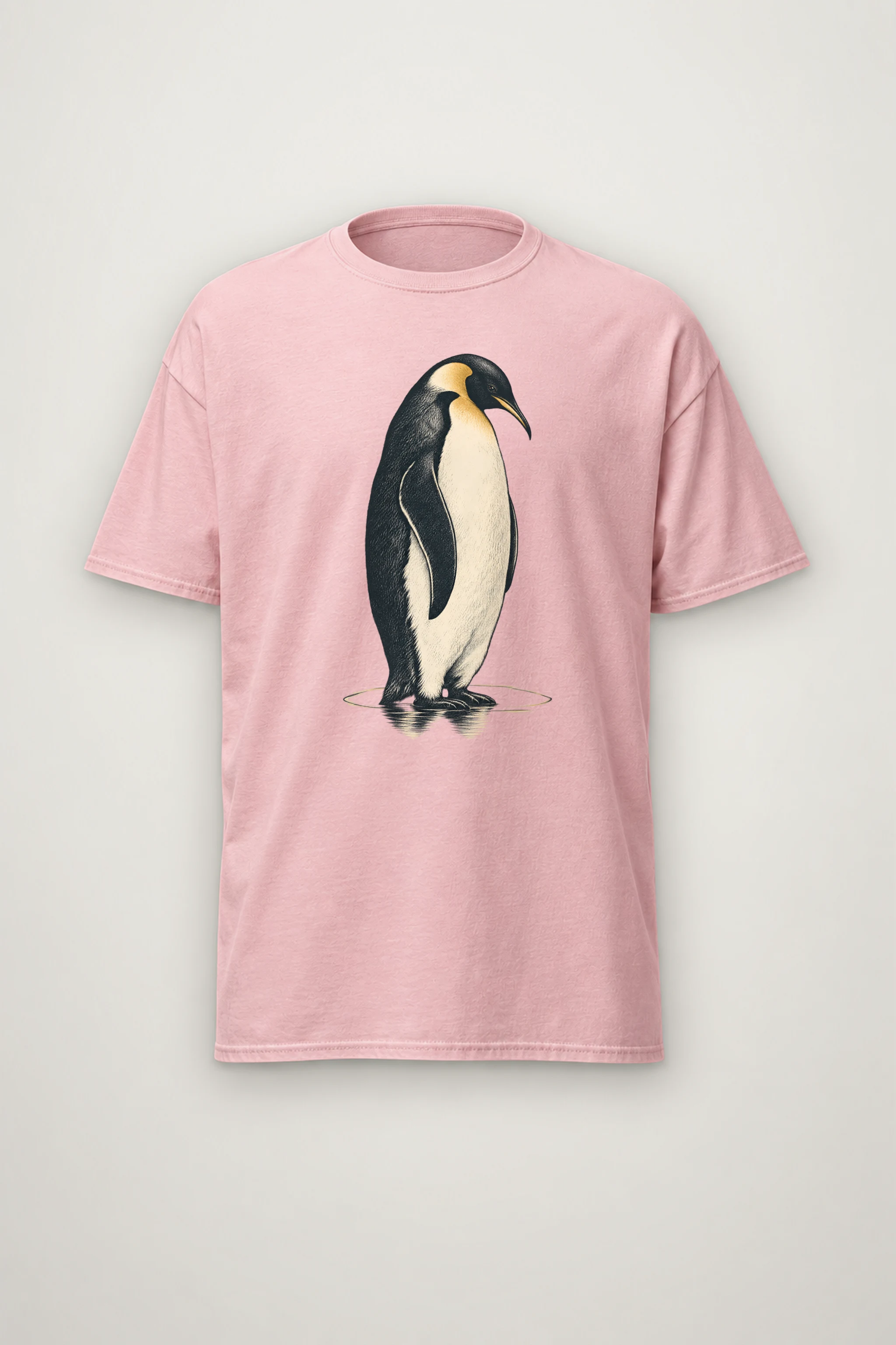 "Penguin Water Reflection" Heavyweight Unisex Crewneck T-shirt