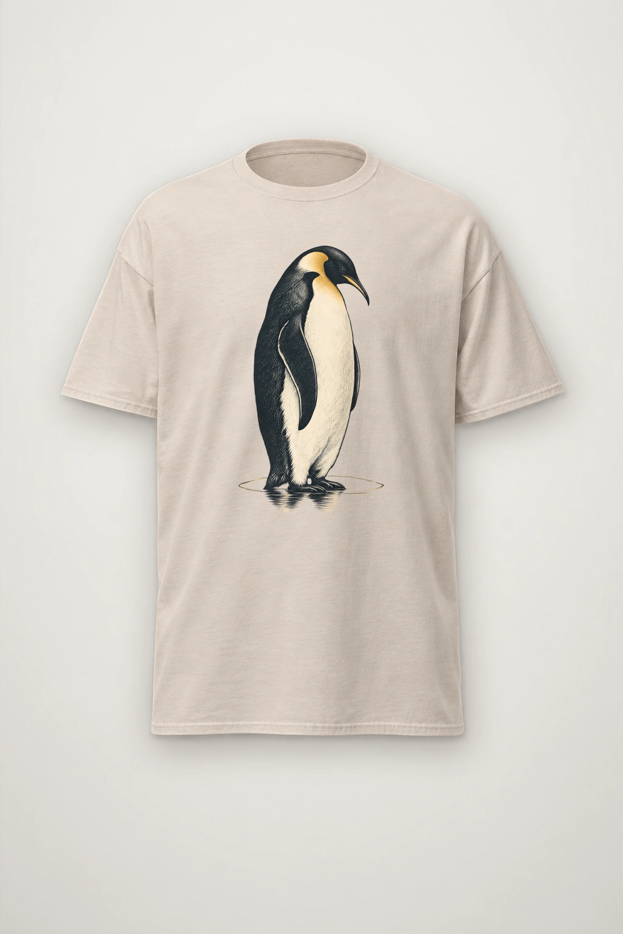 "Penguin Water Reflection" Heavyweight Unisex Crewneck T-shirt