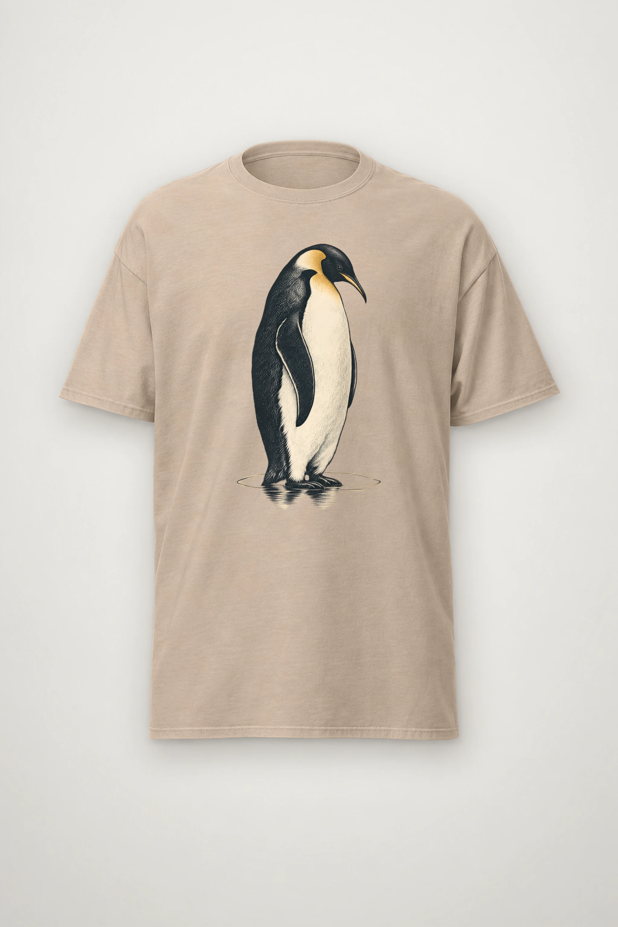 "Penguin Water Reflection" Heavyweight Unisex Crewneck T-shirt