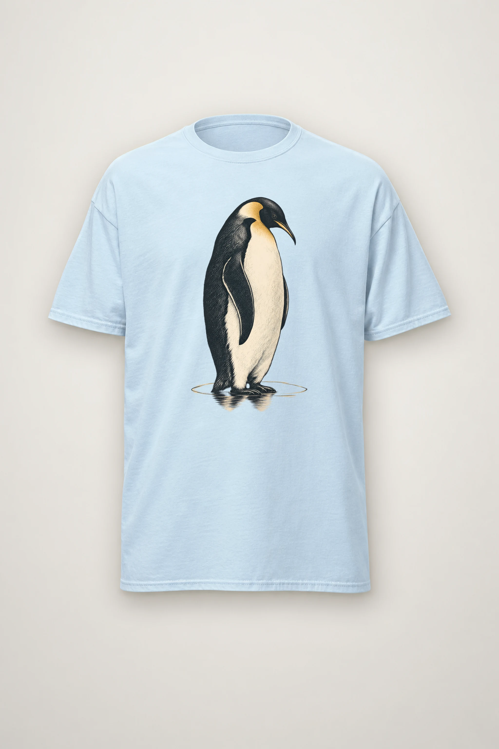 "Penguin Water Reflection" Heavyweight Unisex Crewneck T-shirt