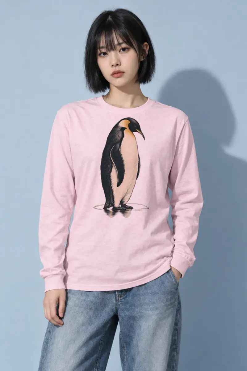 "Penguin Water Reflection" Unisex Longsleeve T-shirt