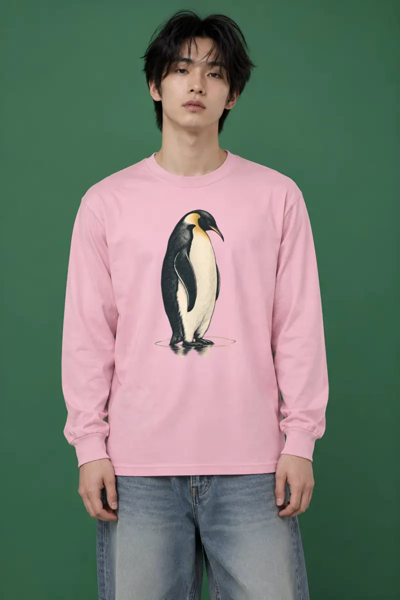 "Penguin Water Reflection" Unisex Longsleeve T-shirt