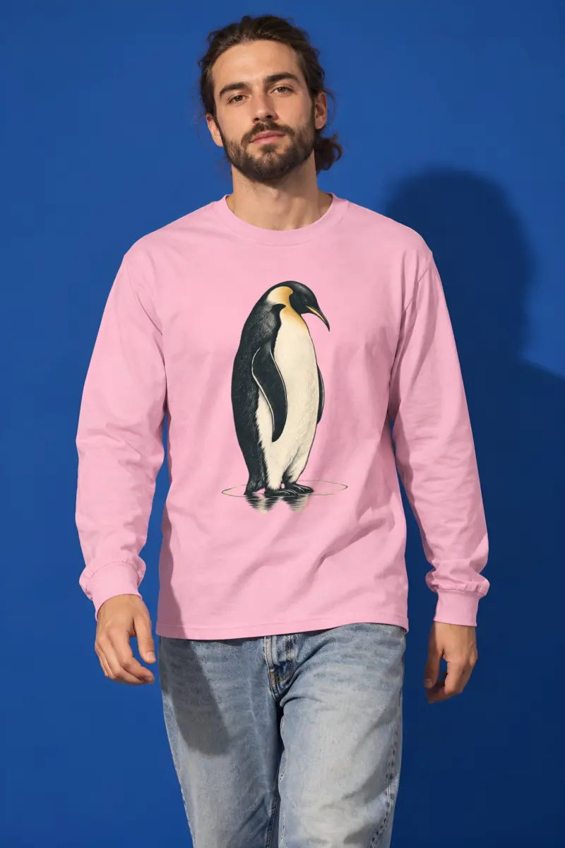 "Penguin Water Reflection" Unisex Longsleeve T-shirt