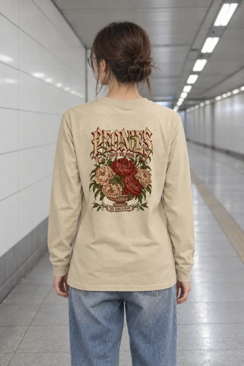 “Peonies Before the Guests” Unisex Longsleeve T-shirt