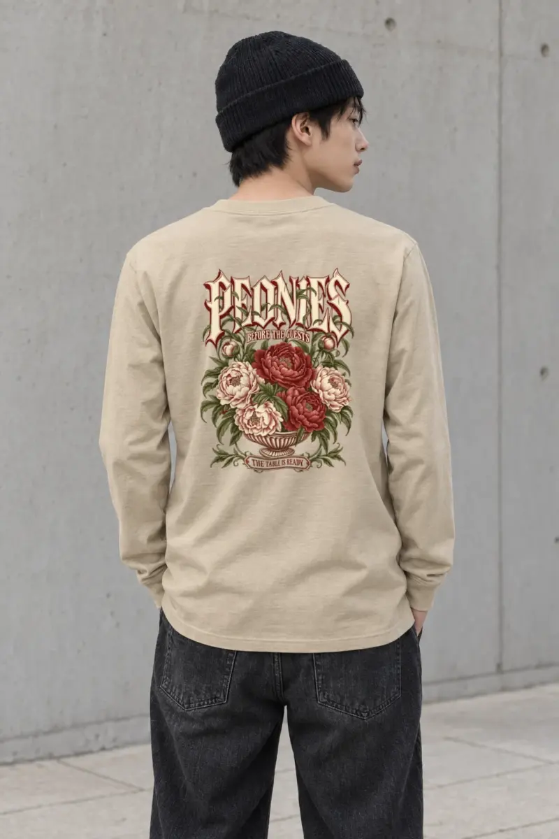 "Peonies Before the Guests" Unisex Longsleeve T-shirt