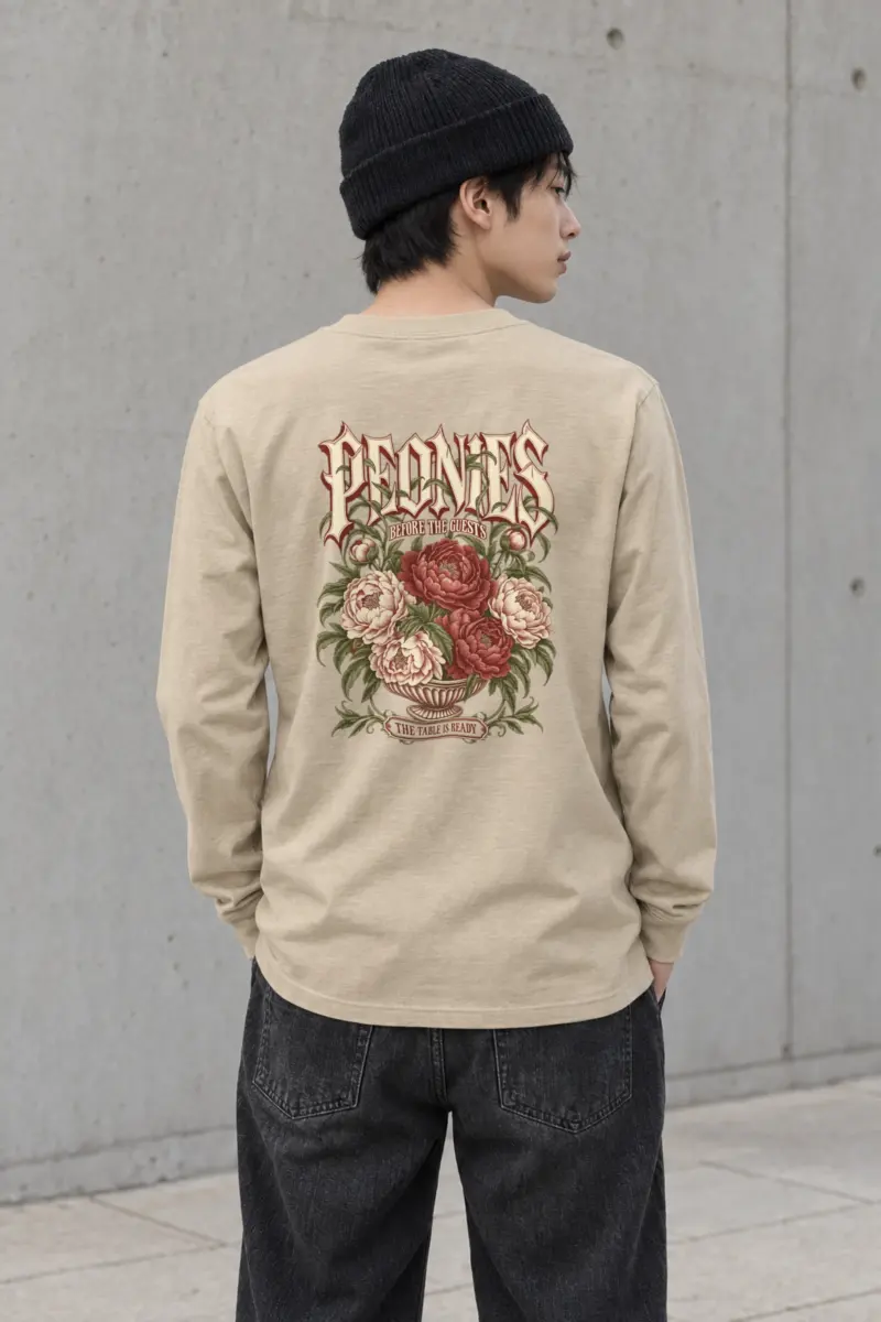 "Peonies Before the Guests" Unisex Longsleeve T-shirt