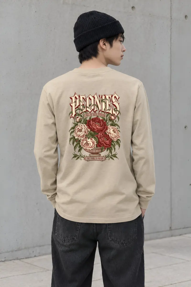 "Peonies Before the Guests" Unisex Longsleeve T-shirt