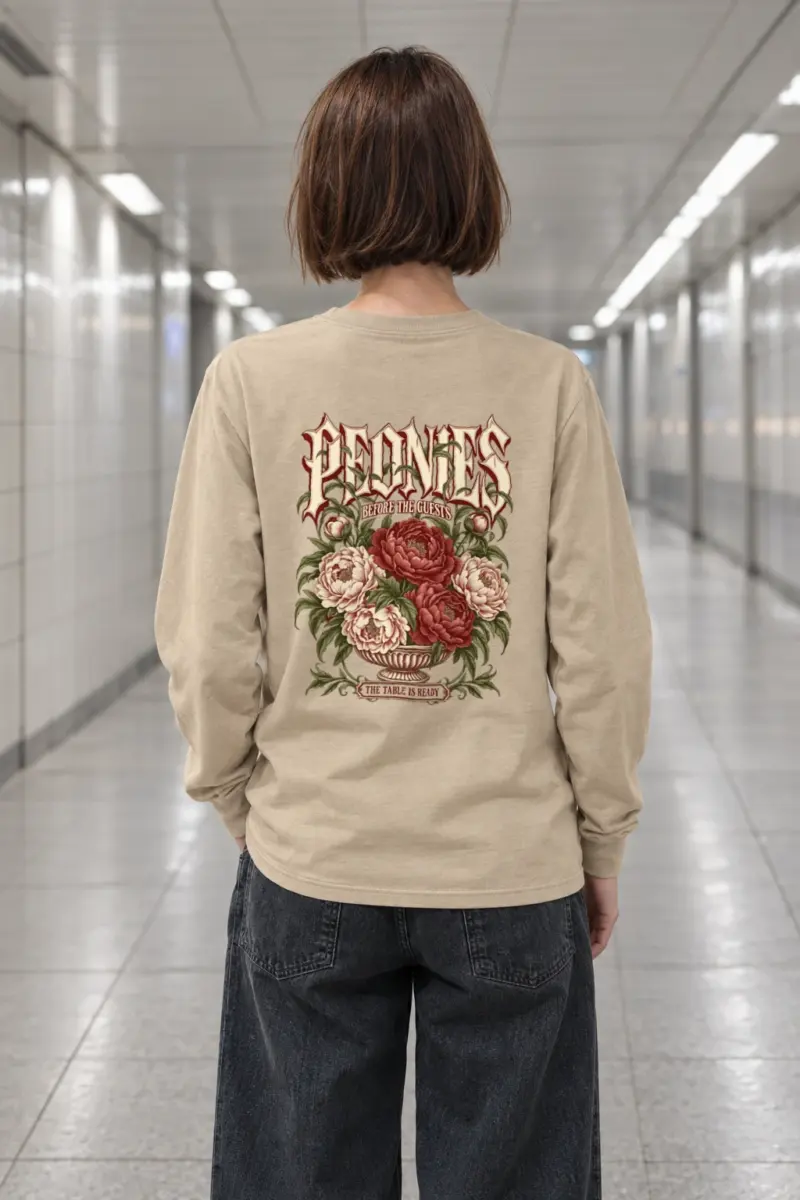 "Peonies Before the Guests" Unisex Longsleeve T-shirt