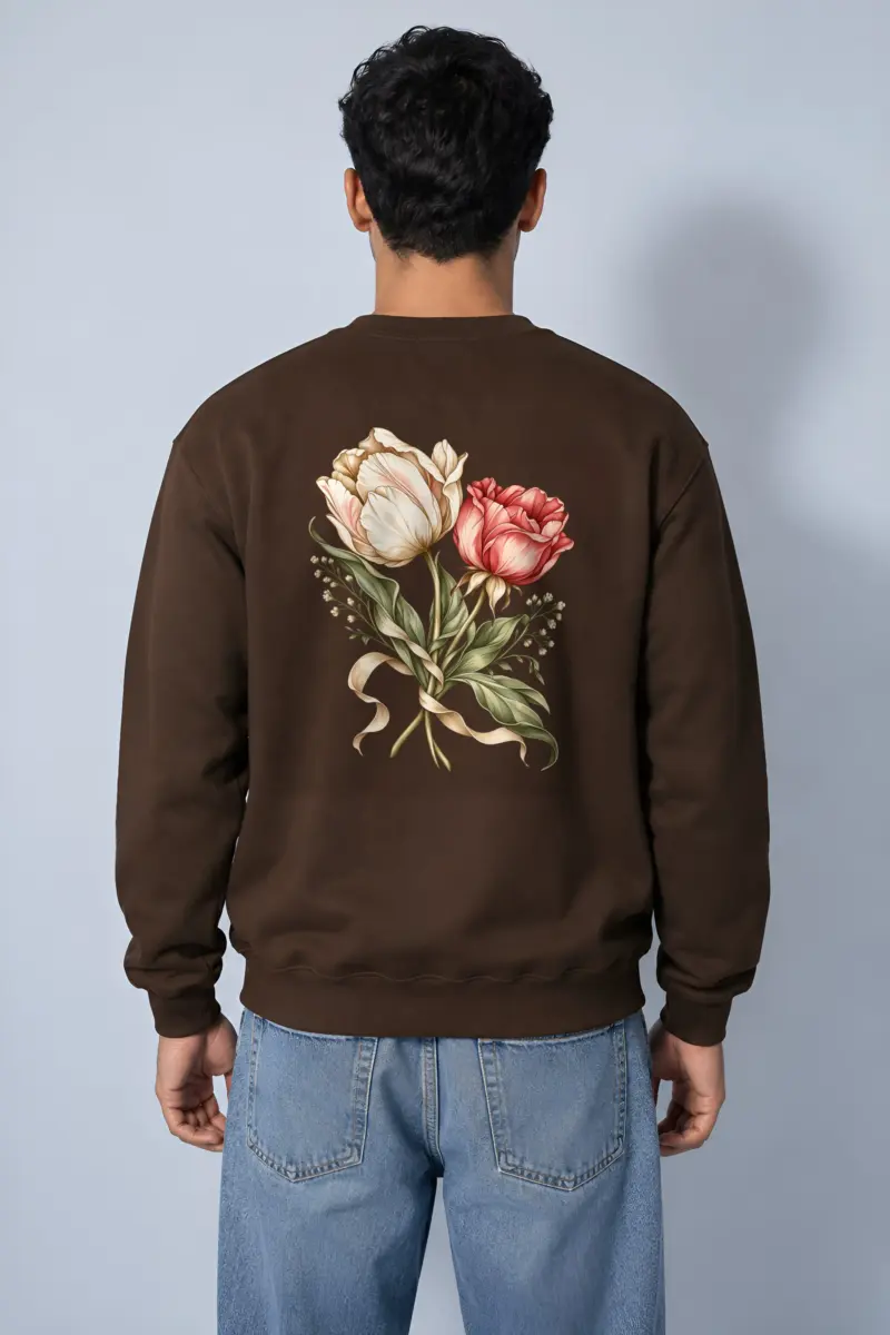 "Peony Ribbon Bouquet" Heavy Blend Unisex Crewneck Sweatshirt