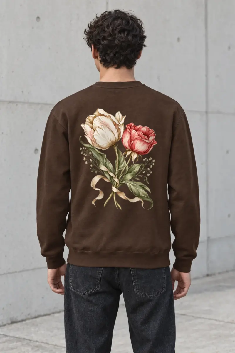 "Peony Ribbon Bouquet" Heavy Blend Unisex Crewneck Sweatshirt | Gildan 18000