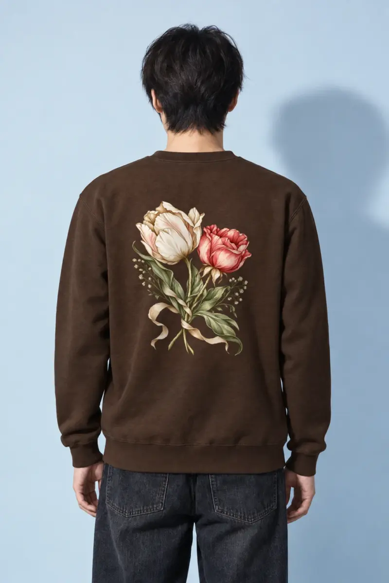 "Peony Ribbon Bouquet" Heavy Blend Unisex Crewneck Sweatshirt