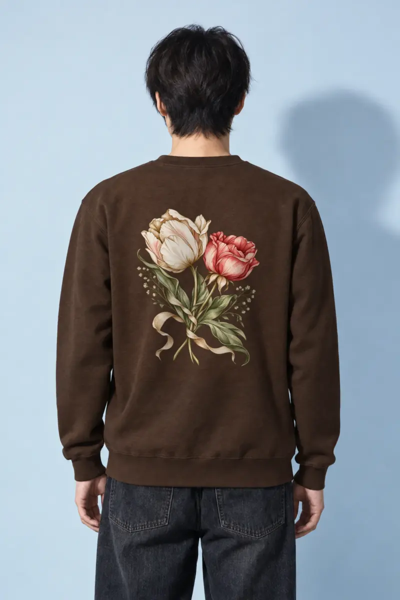 "Peony Ribbon Bouquet" Heavy Blend Unisex Crewneck Sweatshirt