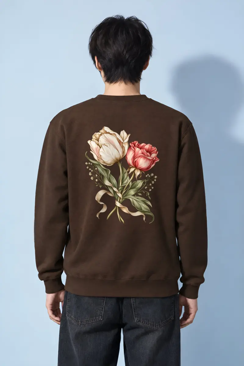 "Peony Ribbon Bouquet" Heavy Blend Unisex Crewneck Sweatshirt