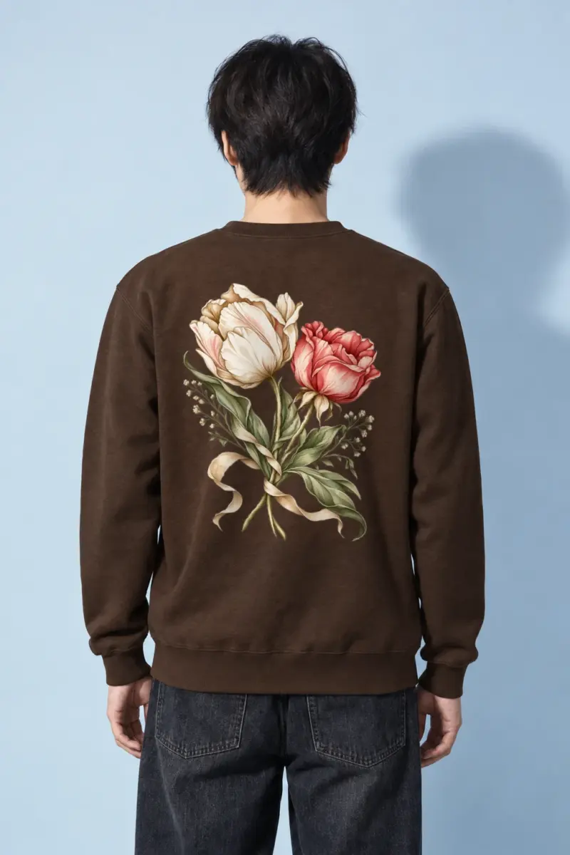 "Peony Ribbon Bouquet" Heavy Blend Unisex Crewneck Sweatshirt