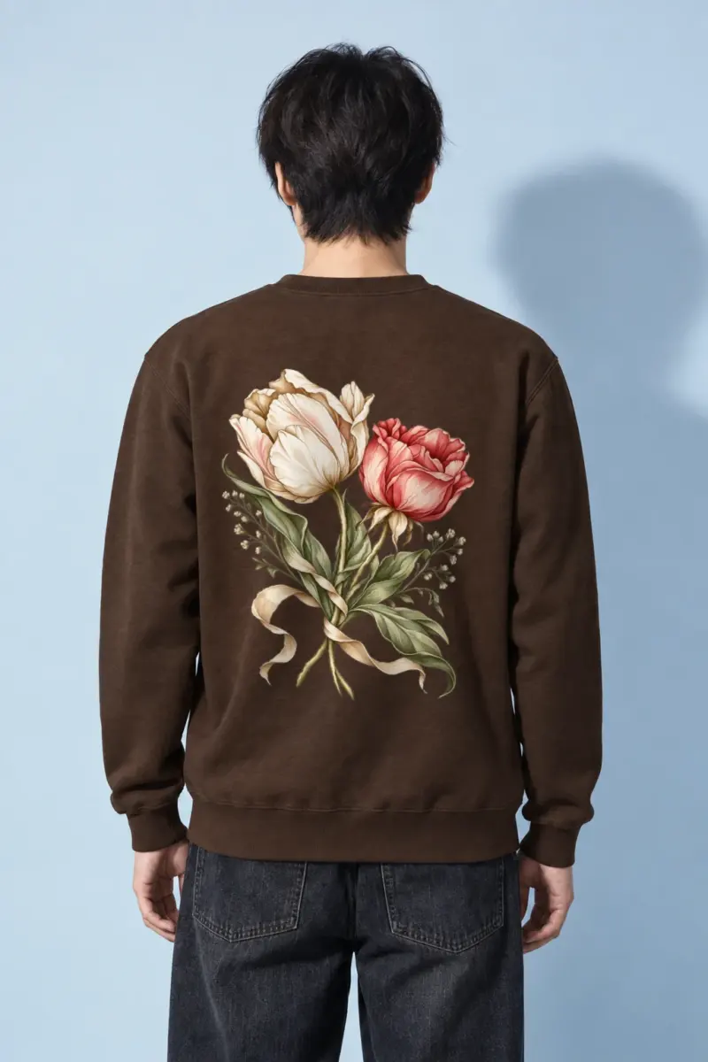 "Peony Ribbon Bouquet" Heavy Blend Unisex Crewneck Sweatshirt