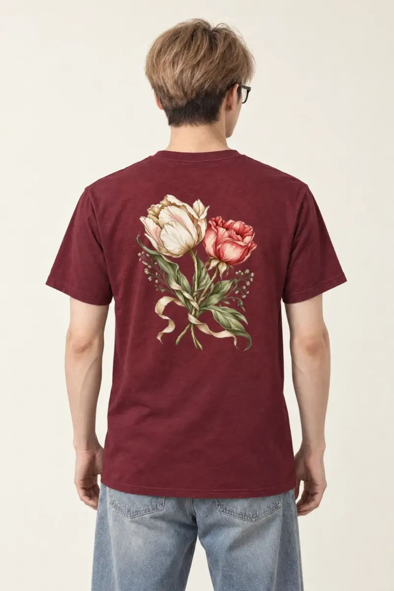 "Peony Ribbon Bouquet" Heavyweight Unisex Crewneck T-shirt