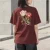 "Peony Ribbon Bouquet" Heavyweight Unisex Crewneck T-shirt | Gildan 5000