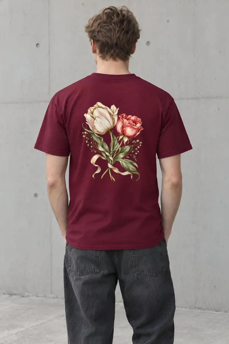 "Peony Ribbon Bouquet" Heavyweight Unisex Crewneck T-shirt