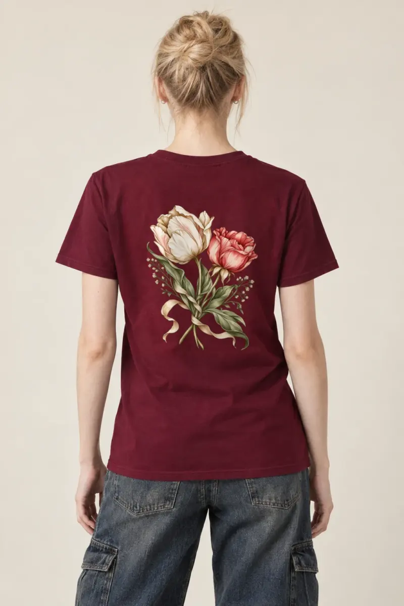 "Peony Ribbon Bouquet" Heavyweight Unisex Crewneck T-shirt