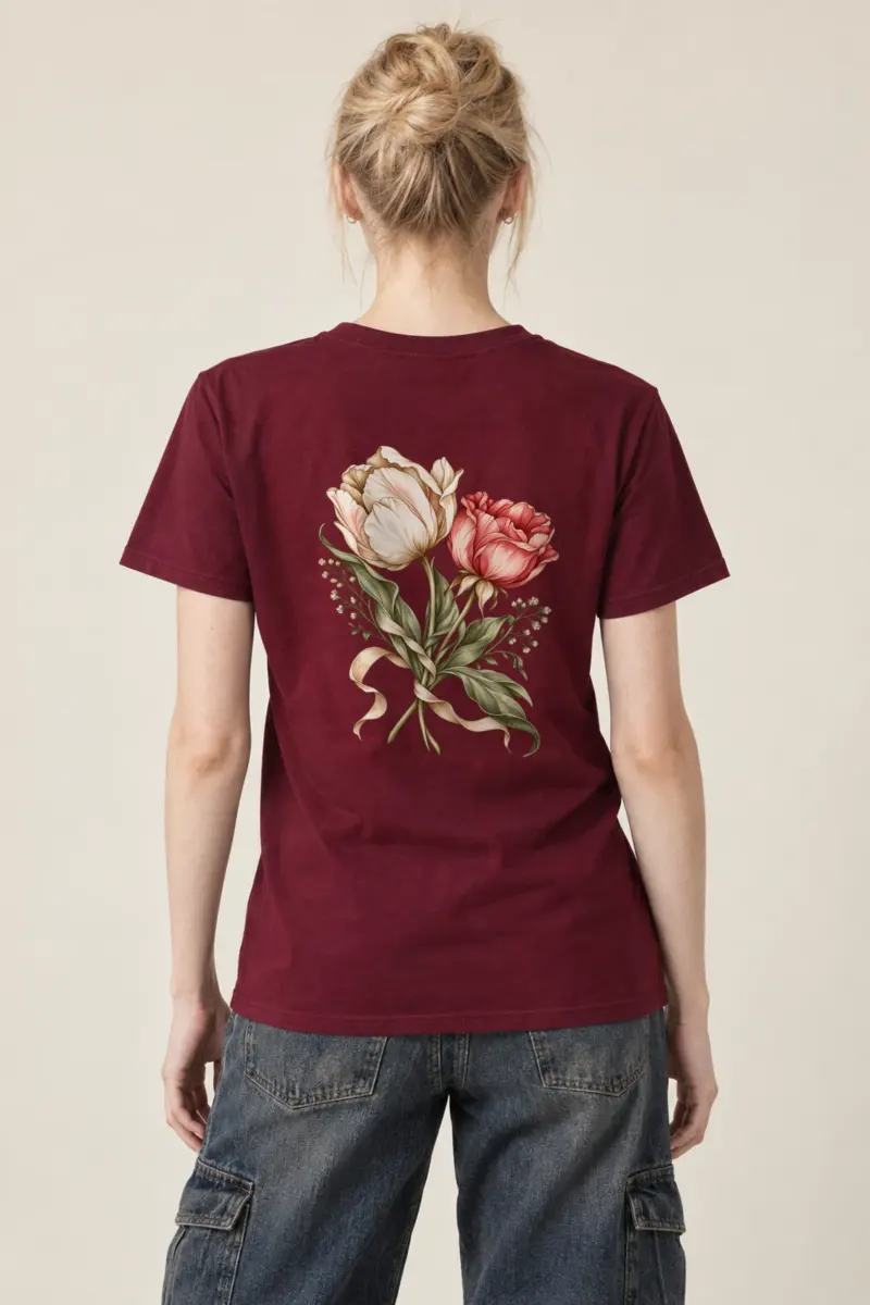 "Peony Ribbon Bouquet" Heavyweight Unisex Crewneck T-shirt