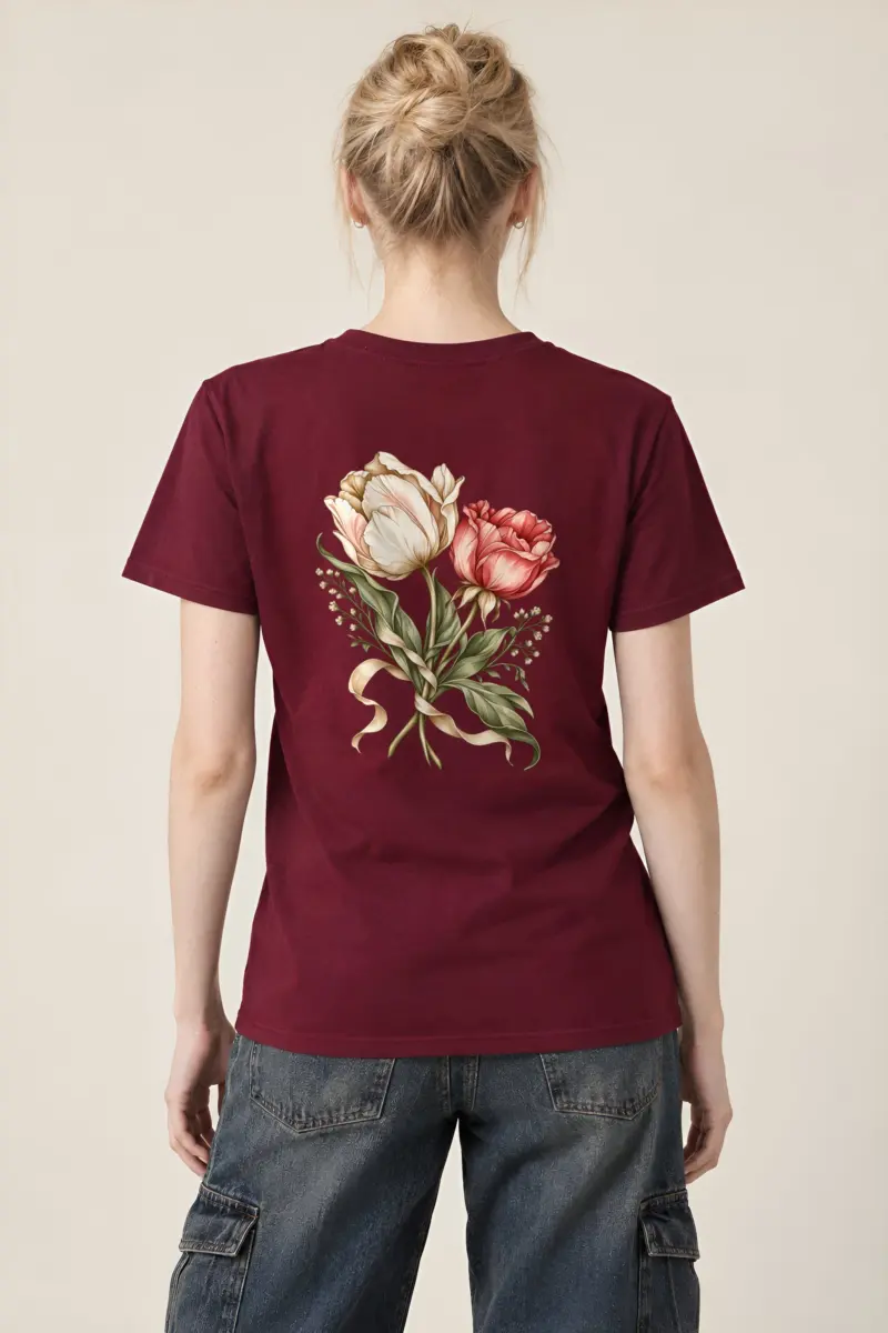 "Peony Ribbon Bouquet" Heavyweight Unisex Crewneck T-shirt
