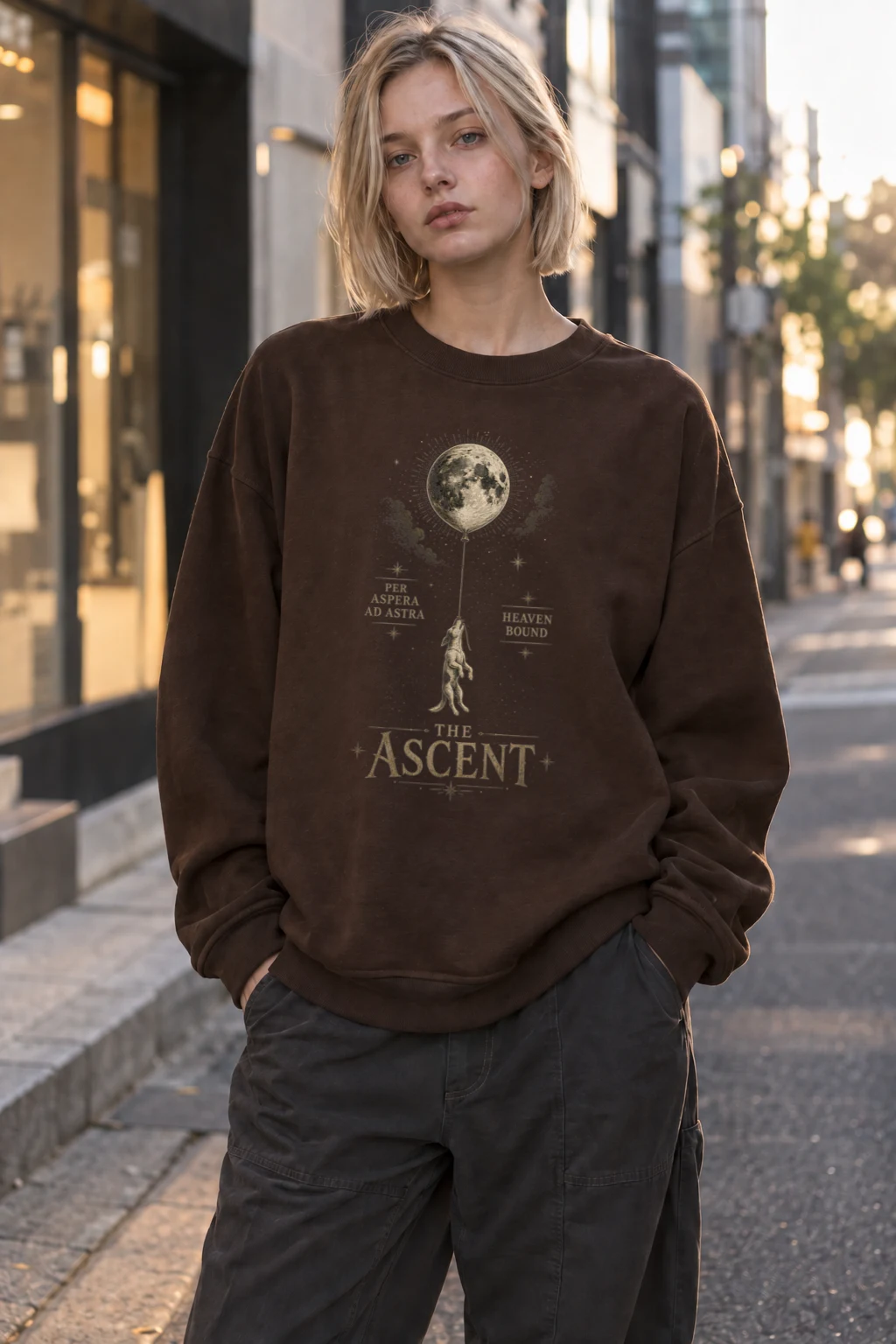 "Per Aspera Ad Astra" Heavy Blend Unisex Crewneck Sweatshirt | Gildan 18000