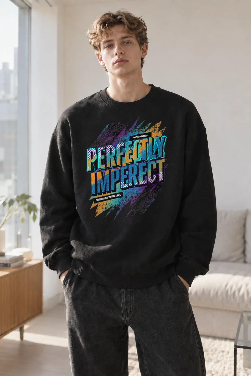 "Perfectly Imperfect" Heavy Blend Unisex Crewneck Sweatshirt | Gildan 18000