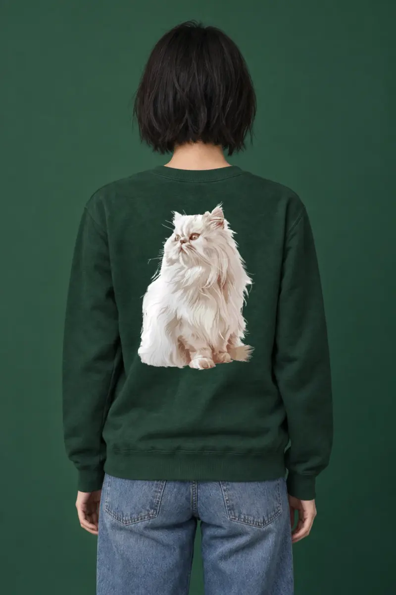 "Persian Cat Portrait" Heavy Blend Unisex Crewneck Sweatshirt
