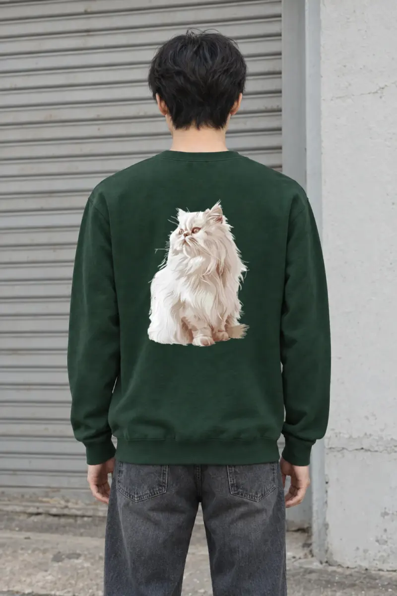 "Persian Cat Portrait" Heavy Blend Unisex Crewneck Sweatshirt