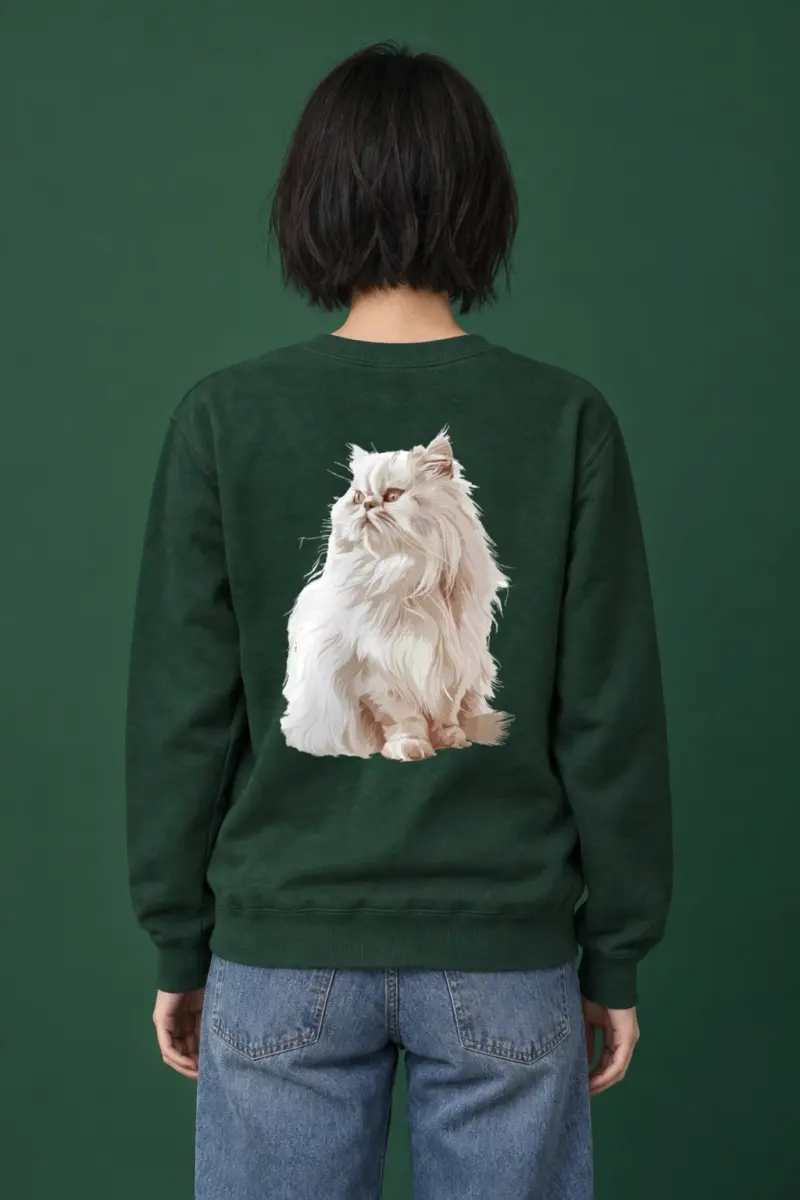 "Persian Cat Portrait" Heavy Blend Unisex Crewneck Sweatshirt