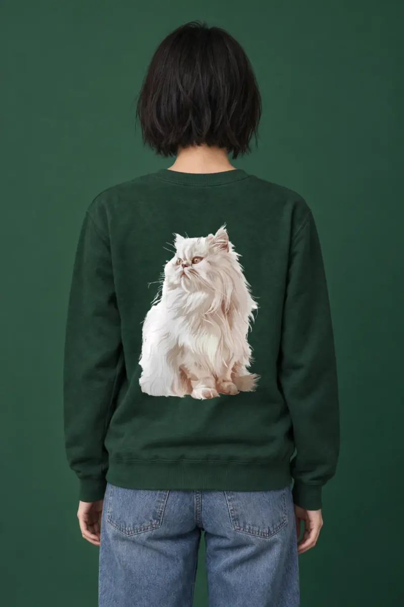 "Persian Cat Portrait" Heavy Blend Unisex Crewneck Sweatshirt