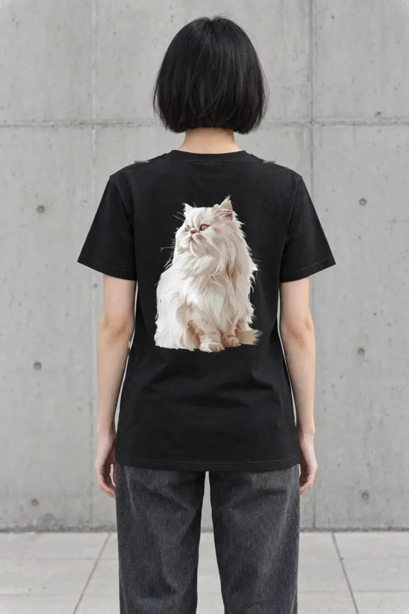 "Persian Cat Portrait" Heavyweight Unisex Crewneck T-shirt