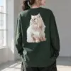 "Persian Cat Portrait" Unisex Longsleeve T-shirt | Gildan 2400