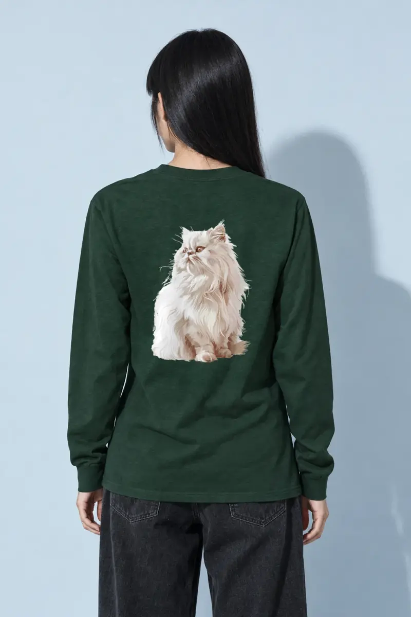 "Persian Cat Portrait" Unisex Longsleeve T-shirt
