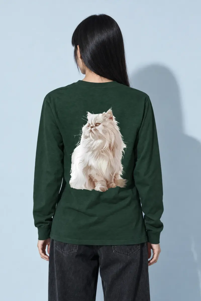 "Persian Cat Portrait" Unisex Longsleeve T-shirt