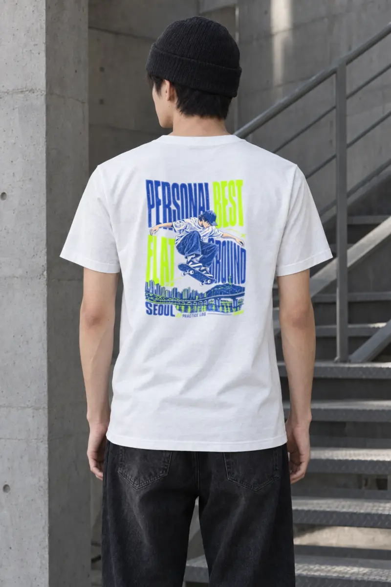 "Personal Best Flat" Heavyweight Unisex Crewneck T-shirt