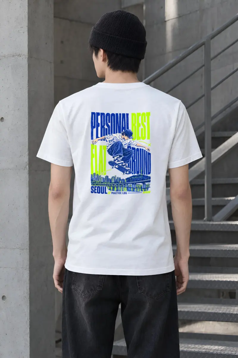 "Personal Best Flat" Heavyweight Unisex Crewneck T-shirt