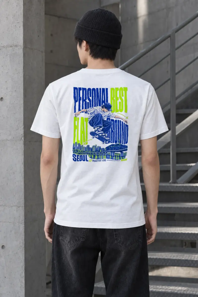 "Personal Best Flat" Heavyweight Unisex Crewneck T-shirt