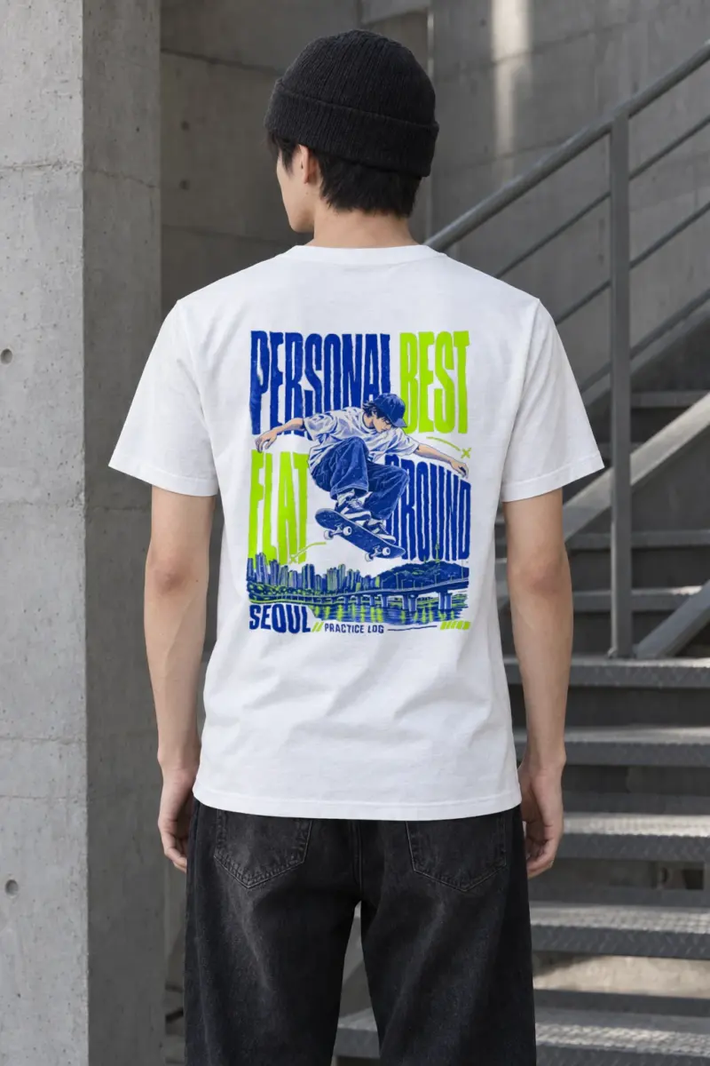 "Personal Best Flat" Heavyweight Unisex Crewneck T-shirt
