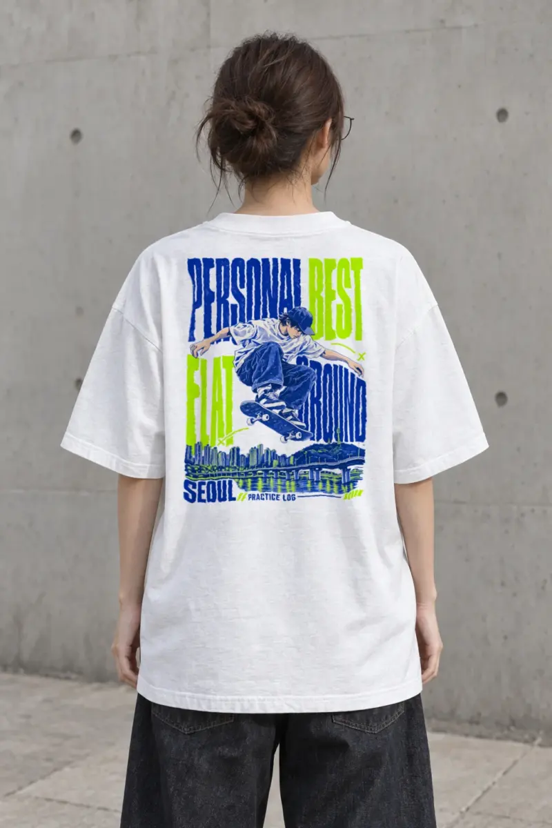"Personal Best Flat" Men's Oversized Heavyweight Crewneck T-Shirt | Shaka Wear SHMHSS