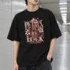 "Petals in the Lock" Men's Oversized Heavyweight Crewneck T-Shirt