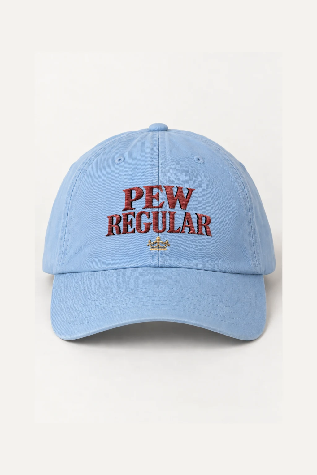 "Pew Regular Crown" Classic Dad Hat · Embroidered | Yupoong 6245CM