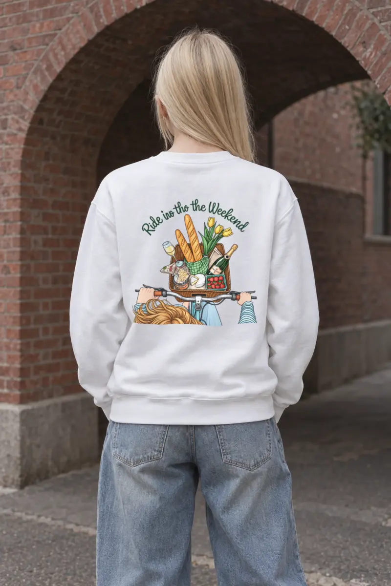 "Picnic Bicycle Basket" Heavy Blend Unisex Crewneck Sweatshirt