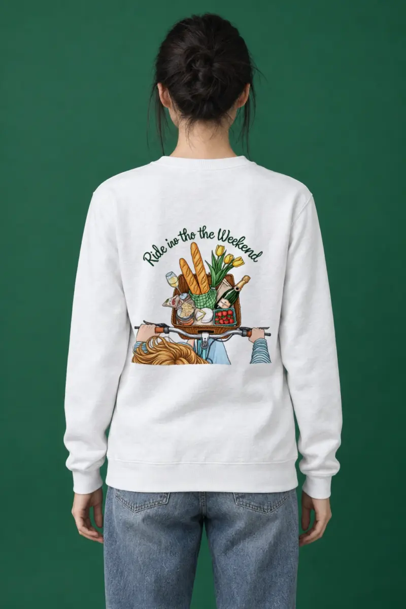 "Picnic Bicycle Basket" Heavy Blend Unisex Crewneck Sweatshirt