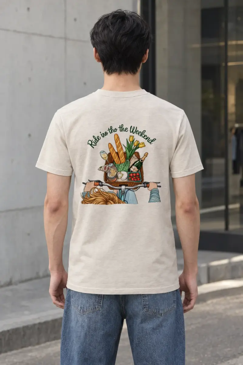 "Picnic Bicycle Basket" Heavyweight Unisex Crewneck T-shirt