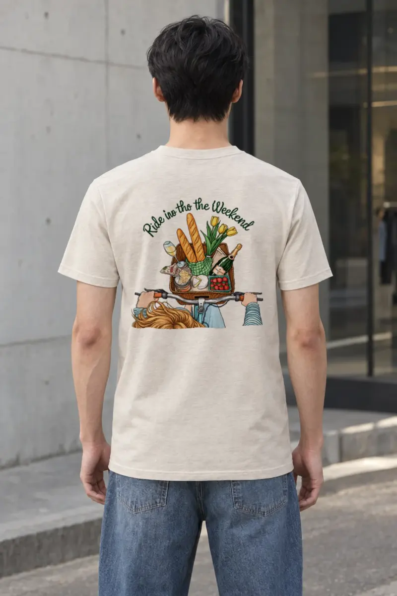 "Picnic Bicycle Basket" Heavyweight Unisex Crewneck T-shirt