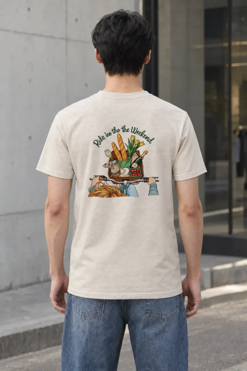"Picnic Bicycle Basket" Heavyweight Unisex Crewneck T-shirt