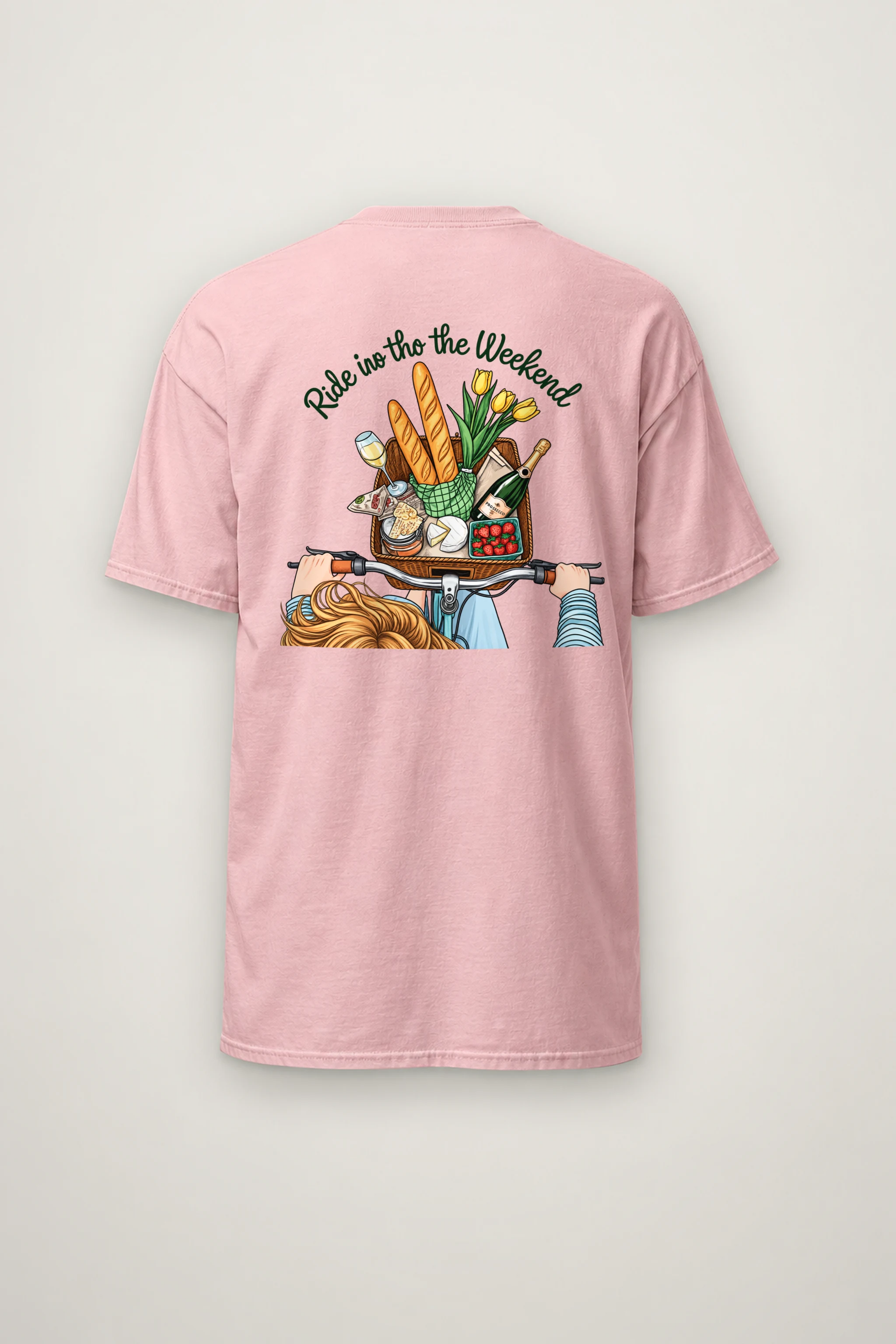 "Picnic Bicycle Basket" Heavyweight Unisex Crewneck T-shirt