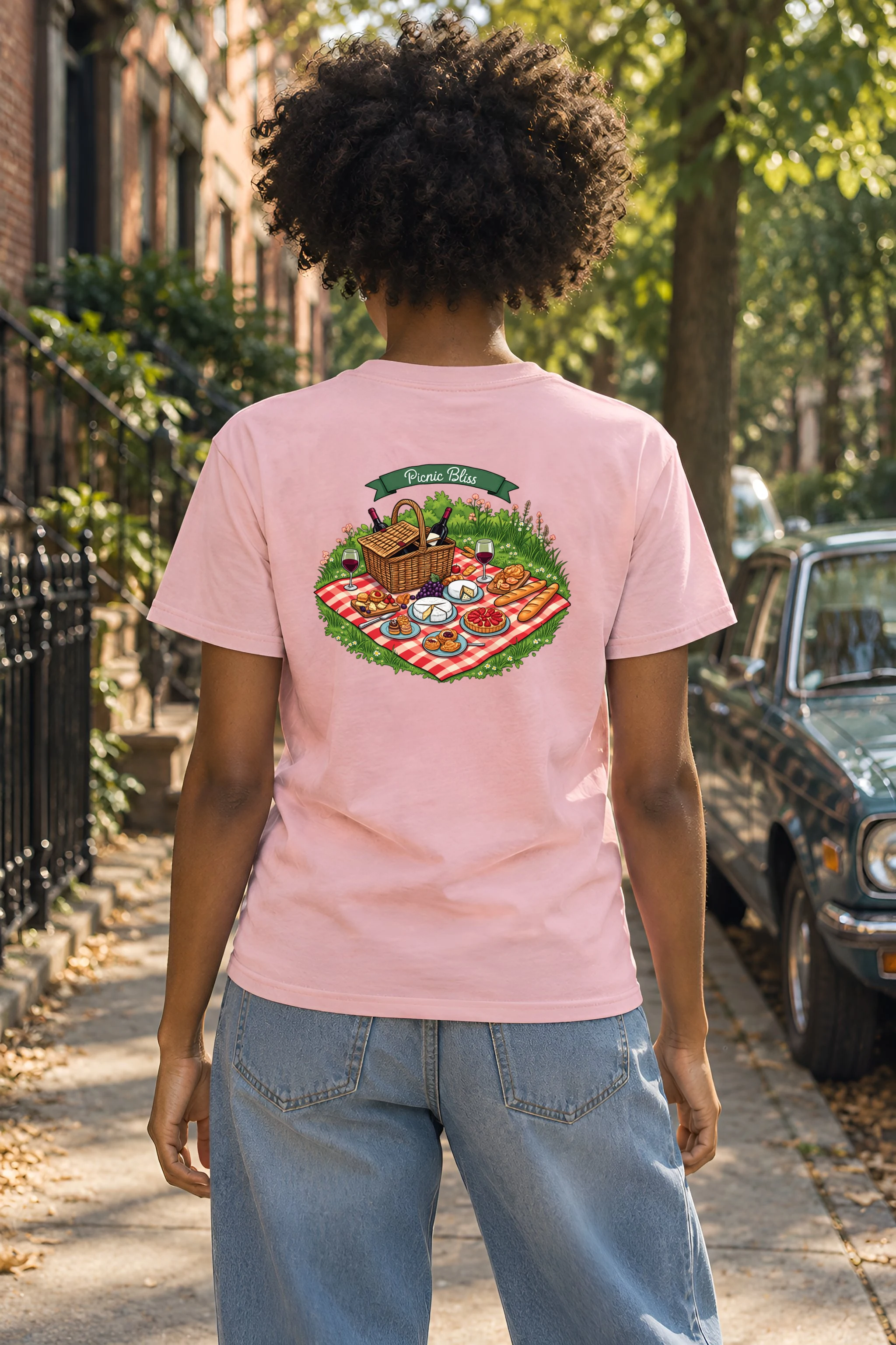 "Picnic Bliss" Heavyweight Unisex Crewneck T-shirt