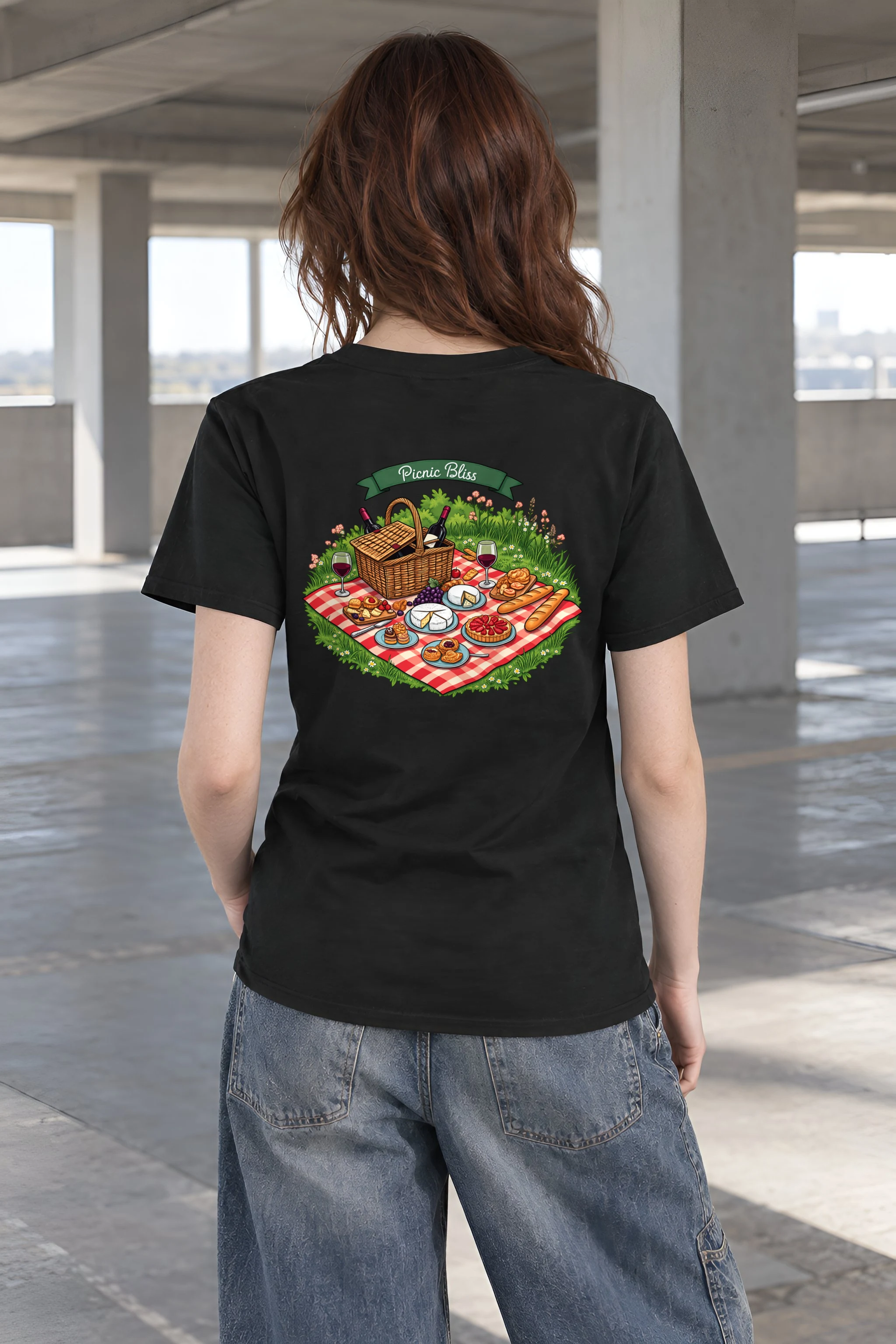 "Picnic Bliss" Heavyweight Unisex Crewneck T-shirt